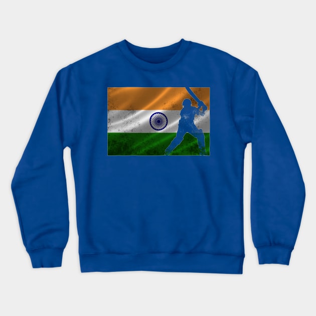 Cricket India Flag Crewneck Sweatshirt by chimpcountry